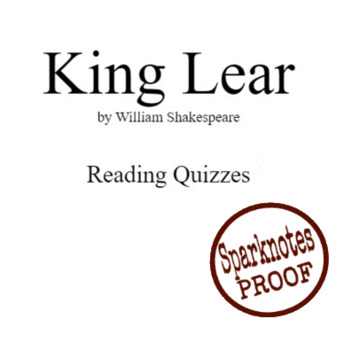 Preview of Reading Quizzes for ALL FIVE ACTS of KING LEAR