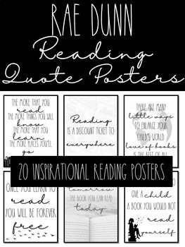 Preview of Reading Quote Posters! - Rae Dunn inspired for ANY classroom!