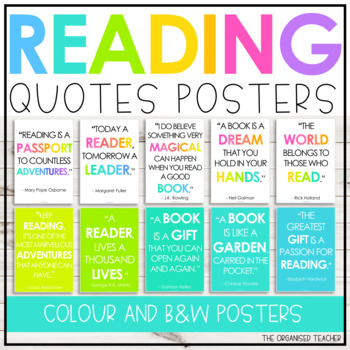 Reading Quotes Posters - Rainbow Classroom Decor for Classroom ...