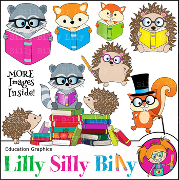 Preview of Reading Rascals. Clipart set. {Lilly Silly Billy}