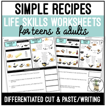 recipe worksheet teaching resources teachers pay teachers