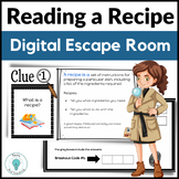 Reading a Recipe Digital Escape Room - Recipe Reading Basi
