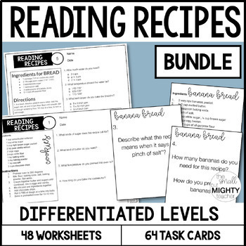 Preview of Reading Recipes Functional Reading, Life Skills BUNDLE