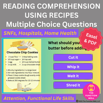 Preview of Reading Recipes - Reading Comprehension - Adult Speech Therapy Activities - SNF