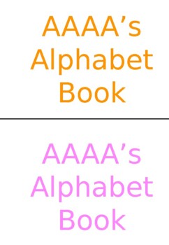 Preview of Reading Recovery Alphabet Book Template