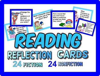 Preview of Reading Reflection Cards (48 cards - Nonfiction and Fiction)