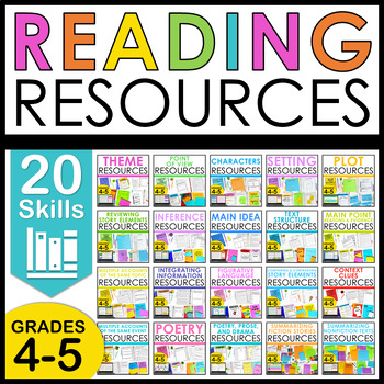 Preview of Reading Resources | 4th and 5th Grade Reading Activities - w/ Digital Activities