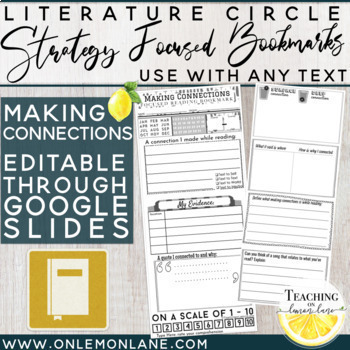 Preview of Reading Response Book Mark Making Connections Reading Comprehension w/ Any Text