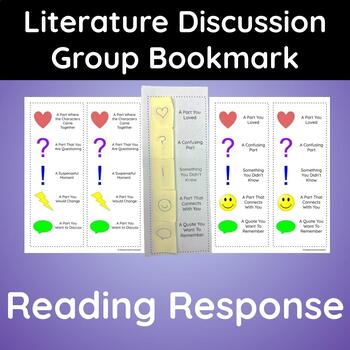 Preview of Reading Response Bookmark for Literature Discussion Groups