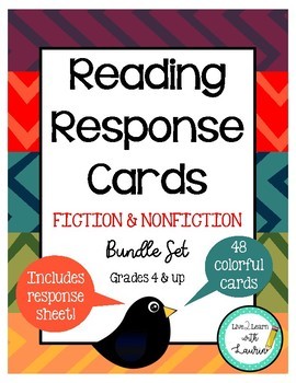 Preview of Reading Response Cards (FICTION & NONFICTION)- 48 Cards
