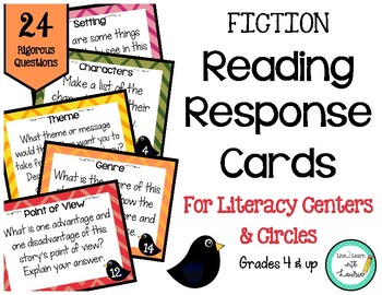 Preview of Reading Response Cards (Fiction)