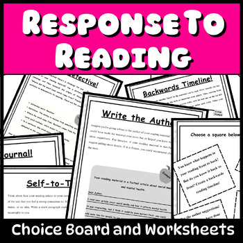 Preview of Responses to Reading Choice Board / Fiction or Non-Fiction Worksheets