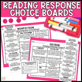 Preview of Reading Response Choice Boards Fiction & Nonfiction 