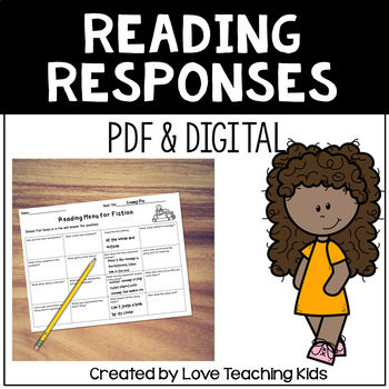 Preview of Reading Response Choice Boards Printable and for Google Classroom™