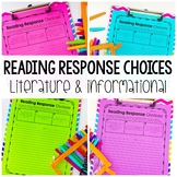 Reading Response Choices - Reading Workshop, Guided Reading, Distance Learning
