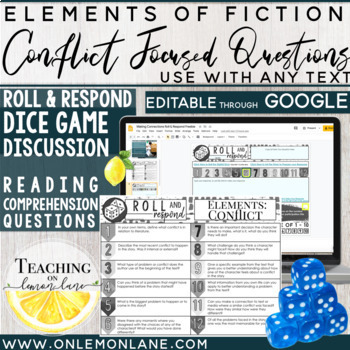 Preview of Reading Response Comprehension Questions Any Text Elements of Fiction: Conflict