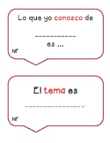 Reading Response Conversation Cards in Spanish - non Fiction