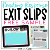 Reading Response Exit Slips | Digital & Printable | Google