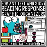 Reading Response Graphic Organizers, Book Club Review Story Elements Activities