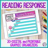 Reading Response Graphic Organizers Digital and Printable 