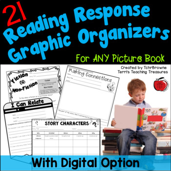 Preview of Reading Response Graphic Organizers with Digital Option