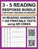 Reading Response Handouts & QR Codes for EVERY Grade 3-5 R