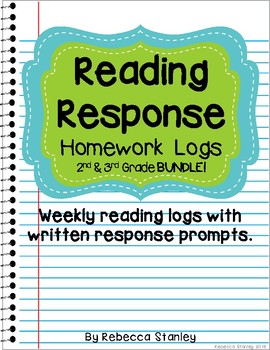 Preview of Reading Response Homework Logs for 2nd & 3rd Grade BUNDLE!