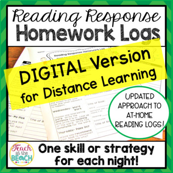 Preview of Reading Response Homework/Classwork Logs **DIGITAL for Distance Learning**