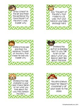 Reading Response Improv Cards: Fiction Edition by GinaC Teach | TPT
