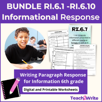 Preview of Writing Paragraphs about Informational Texts BUNDLE CCSS.ELA. RI.6.1-10