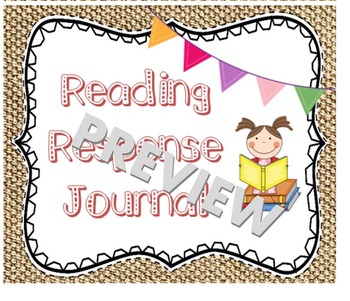 Preview of Reading Response Journal Burlap Labels
