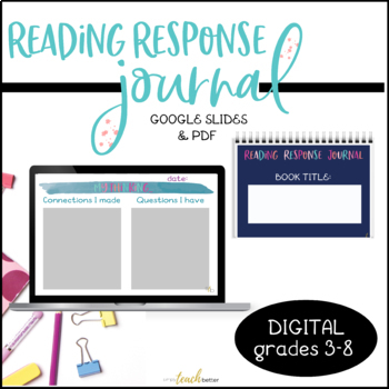Preview of Reading Response Journal- Digital- Google Slides- Reading Notebook