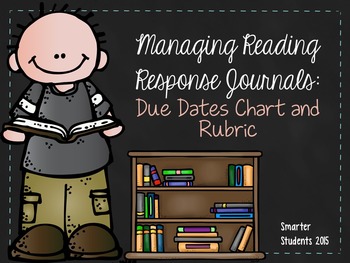 Preview of Reading Response Journal Due Dates Chart and Rubric {EDITABLE}