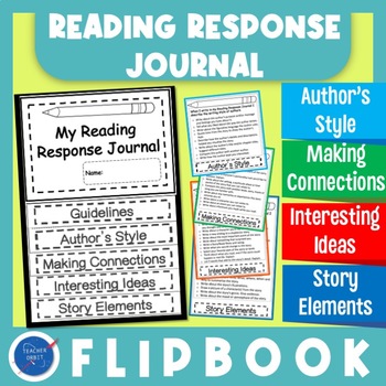 Preview of Reading Response Journal Flipbook | Writing Prompts | Reading Notebook | Fiction