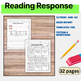 Reading Response Journal Notebook Printable Template
