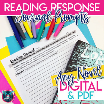 Preview of Reading Response Journal Prompts for Any Novel (Set 1) - Distance Learning