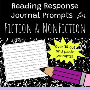 Preview of Reading Response Journal Prompts for Fiction and Non Fiction Books