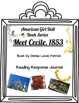 Preview of Reading Response Journal Worksheets for American Girl Meet Cecile, 1853