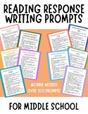 Reading Response Journal Writing Prompts | No Prep | 100+ Prompts