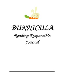 Preview of Reading Response Journal for Bunnicula by James Howe