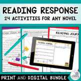 Reading Response Journal: For Any Novel, Printable & Digit