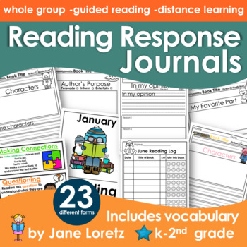 Preview of Reading Response Journals, Vocabulary, Monthly Reading Logs