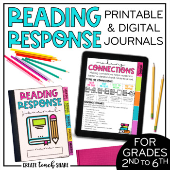 Preview of Reading Response Journals | Reading Notebook | Fiction | Print & Digital