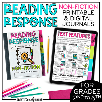 Preview of Reading Response Journals | Reading Notebook | Nonfiction | Print & Digital