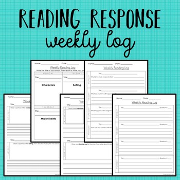 Preview of Reading Response Log