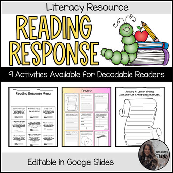 Preview of Reading Response Menu - use with any decodable reader/leveled text
