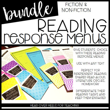 Preview of Reading Response Menus Bundle {Fiction & Non-Fiction} (Common Core Aligned)