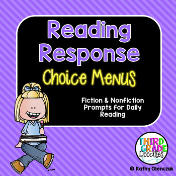 Preview of Reading Response Menu Choice Boards -- Prompts for Daily Reading