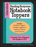 Reading Response Notebook Toppers