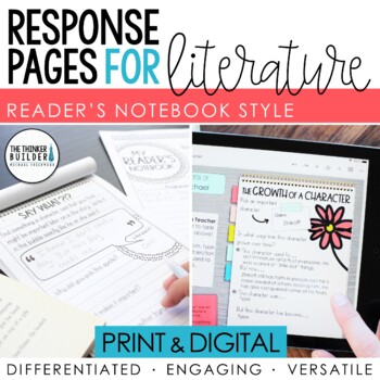 Preview of Reading Response Pages for Literature (PRINT & DIGITAL)